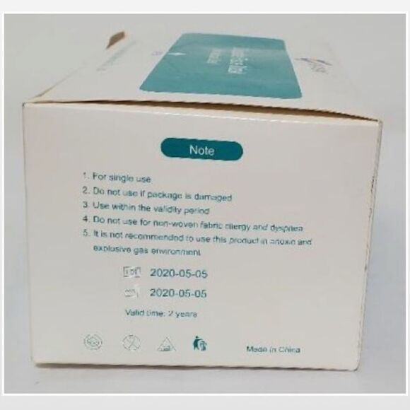 New Unisex 50 Blue & White Disposable Face Masks - Picture 8 of 15